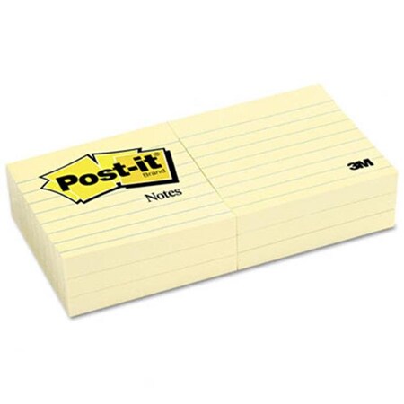Post-It Sticky note Notes 630-6PK Original Notes- 3 x 3- Canary Yellow- 6 100-Sheet Pads/Pack 630-6PK